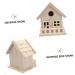 Exceart Unpainted Wooden Birdhouse Set - 3 Decorative Bird Cages (14x13cm) | Bulk Bird Nest Accessories for Garden - Buy Online on GoSupps.com