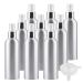 TIANZD 12 Pcs 200ml Empty Silver Aluminium Fine Mist Spray Bottle with White/Silver Metal Spray Head Refillable Travel Alu Bottles for Body Sprays Room Fragrances Perfumes Hair Garden Funnel Silver 200ml