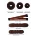 iFlyMars 3PC Hair Donut Bun Makers + 2PC Foam Sponge Shapers + French Twist Clip + Snap Bun Makers + 10 Elastic Bands + 20 Hair Pins (Brown) | Hairstyle Kit - Buy Online on GoSupps.com