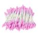 100 pieces of cotton swabs in one-way paper roll Beauty make-up aids double color for cosmetic cleaning make-up removal and wound care (pink)