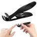 Large Nail Clippers with Angled Head with Nail Catcher Ergonomic Nail Cutter with Wide Opening Manicure Smooth Nail Clipper Splash-proof Fingernail Clippers Black Single