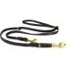 COPCOPET-fat leather line for dogs-3-way adjustable dog leash made of soft leather with carabiners & fittings made of brass-braided leash 100% handmade in germany (5 m x 12mm | black) 5 m x 12 mm black