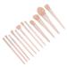 Soft Pink Fiber Hair Brushes Set | 12pcs Professional Makeup Tools for Blush Eyebrow & Eyeshadow - International Shipping Available - Buy Online on GoSupps.com