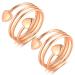 Cigmag 2PCs lymphatic drainage magnetic for women women finger ultra -high magnets 99% pure copper adjustable with gift box (rose gold love heart)