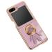 Tivenfezk nadoli for samsung galaxy z flip 5 astronaut hidden stand shell caricature ultra thin covers galvanized 360 ring stand soft silicone scratch -resistant cell phone cover protective cover samsung galaxy z flip 5 purple
