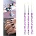 3 Pcs Miniature Nail Art Brushes | Thin Liner Pens for DIY Nail Art | Fine Detailing & Acrylic Painting | Purple - Buy Online on GoSupps.com