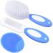 Baby hair brush cradle brush baby hair comb baby hair brush and comb set for newborns & toddlers baby brush with soft bristles ideal for weighing hat perfect baby list gift (blue)