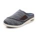 Diabetic Slippers Mens Adjustable Strap Wide Walking Edema Diabetic Slippers Easy Close Adjustable Orthopedic Slippers For Grandfather Grandmother Diabetic Edemaa ( Color : Dark gray Size : 12 )