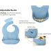 SilverStaar Baby Weaning Set - Silicone Suction Plate, Bowl, Spoon, Fork & Bib - Blue | Detachable Suction Base Feeding Set for Babies & Toddlers - Buy Online on GoSupps.com