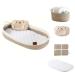 LDVINE Baby Changing Basket - Diaper Caddy Dresser Organizer Table Topper with Mini Basket, Waterproof Foam Pad, Pillow for Newborn & Storage Woven Bin Included- Changing Moses Basket Diaper Handmade