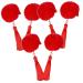 DOITOOL 3 Pairs Tassel Hair Ball Hair Clip Chinese New Year Hairpins Kids Hair Clips for Girls Chinese Girl Hair Accessories Decorate Modeling Artificial Fur Girl Child Red