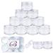 Beauticom 24 Pieces 20G/20ML Round Clear Jars with Screw Cap Lid for Powdered Eyeshadow Mineralized Makeup Cosmetic Samples - BPA Free