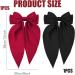 Kinretixia 2 Pieces Hair Bow Clips for Women Large Satin Hair Bows Long Tail Alligator Clips Big Hair Bow Girls Hair Black/Red Wine - Buy Online on GoSupps.com