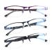 FONHCOO Halbrand Reading glasses men semi -glasses women reading aid for seniors visual aid with blue light filter Halbrand glasses purple/blue/gray 3.0 x