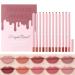 Dulele 12 Colors Matte Lip Liner Set Professional Makeup Slim Lipstick Pen Moisturising & Smooth Lip Pencils High Pigmented Longwear Rich Creamy Lip Colors
