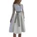 Robe dirndl pour femme - Costume de f te de la bi re - Dirndl midi - Longue - Grandes tailles - Chemisier Dirndl - Costume vintage l gant - Robe de soir e - Robe de cocktail 3XL Argent 02