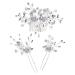 DOITOOL 1 Set White Outfit Flower Headpiece for Women Pearl Hair Side Comb Wedding Hair Comb Hair Clip Wedding Pearl Hair Comb Miss Metal Rhinestone Plastic Hairpin The Flowers