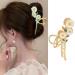 Flower Hair Claw Clips White Daisy Large Hair Jaw Clips Metal Gold Hair Clips Non Slips Fashion Hair Barrettes Hairpins Hair Accessories Decorations for Thick/Thin Hair 1Pcs