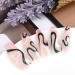 Sethexy Coffin Abstract False Nails - Snake Line Acrylic Press On Nails - 24 St Black Naked Pink Art for Women & Girls - Buy Online on GoSupps.com