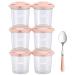 Supermama Baby Food Containers - 7 oz(6 Pack), Reusable Baby Food Jars with Airtight Lids Leak Proof, Small Food Storage Containers for Baby, BPA Free, Microwave?Dishwasher & Freezer Safe, Pink 7 oz (Pack of 6) Pink
