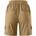Women's High Waist Hiking Cargo Shorts - 6 Pocket Outdoor Bermuda Shorts in Khaki - Size Medium - Buy Online on GoSupps.com