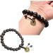 Shop Oralgos Handmade Buddhist Bracelet Set - 5 Unique Black Peach Pearl & Wood Accessories for Teens | International Shipping - Buy Online on GoSupps.com