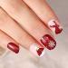 Vatocu Christmas False Nails - Short Red Press on Nails with Snowflakes, Elk, and Snowman Designs for Women and Girls (24pcs) - Buy Online on GoSupps.com