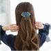 EMZHOLE Large Elegant Deep Blue Flower Tassel Hair Barrette for Women & Girls - Sparkly Glitter Rhinestone Crystal Clip - Buy Online on GoSupps.com