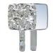 Noilk Vintage Vanity Mirror with Handle  Silver Travel Makeup Hand Mirror for Women  Hand Held Aesthetic Water Ripple Frame Decorative Mirror  Modern Small Cute Square Shiny Fancy Mirror Portable Large Square