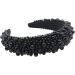 scicent Black Headband Faux Pearl Head Bands Wide Thick Hairbands Bridal Beaded Elegant Hair Hoop Wedding Hair Styling Accessories for Women Girls Black - 16801 - Buy Online on GoSupps.com