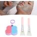 Silicone Face Cleanser Set Pink Blue Face Brush Tools Skin Care Products with Hanging Ring + Brush Set - Buy Online on GoSupps.com