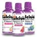 Bluebonnet Nutrition Liquid Calcium Citrate Magnesium Citrate Vitamin D3 - Bundle of Blueberry Strawberry and Mix Berry Flavor 3 Bottle of 16 Fl Oz Each (48 Fl Oz Total)