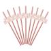 12pc Rose Golden Paper Straws With Flags Wedding Party Bridal Shower Accessories Birthday Drinking Straw Gift Straws