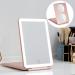 LED Foldable Travel Makeup Mirror - 5x7 inches 3 Colors Light 3X 5X Magnifier Modes USB Rechargeable Touch Screen, Portable Tabletop Cosmetic Mirror for Travel, Cosmetic, Office(Rose Gold) 05x07 inches Rose Gold