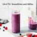 Pureganic Smoothie Glasses with Lid 380 ml - DTO Screw Lid Diam. 58 mm - Glass Water Bottles to Fill - Made in Germany - Set of 6 - Buy Online on GoSupps.com