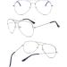 Pilot Metal Frame Anti Blue Light Bolcking Computer Glasses For Men And Women Anti Eye Eyestrain Eyewear Silver XDD996 - Buy Online on GoSupps.com