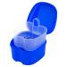 Denture Box Dental Prosthesis Box Retainer Container Storage Box with Hanging Sieve for False Teeth Storage Cleaning Dark Blue