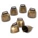 7 pack Grazing Copper Bells Metal Cow Bells for Dogs Animal Copper Loud Bronze Bell Small Brass Bell for Cow Horse Sheep Cats Small Pets Anti-Theft Accessories (Bronze)