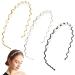 Powmag Set of 3 Wedding Party Faux Pearls Rhinestone Headband Women Rhinestone Hair Band Crystal Pearl Bridal Headband Elegant Wedding Accessories for Wedding Party Valentine's Day Gift