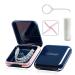 Solid Orthodontic Retainer Case Dental Mouth Guard Case with Lid Hinge Denture Brace Retainer Case With Braces Removal Tool Chewable tablet with invisible braces correction (Dark blue) Blue Retainer box