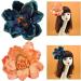 xbiez Girls Bangs Clip Oversized Camellia Headdress Hair Accessories Oversized Flower Bright-coloured Rose Flower Hairpin Coral Red - Buy Online on GoSupps.com