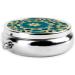 Quadrangle Pattern Round Pill Box - 3 Compartment Portable Organizer for Travel & Purse - Buy Online on GoSupps.com