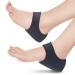Heel Cups for Heel Pain Plantar Fasciitis Heel Sleeves  PORON - Made in USA Heel Spurs  Sore  Bruising  Sports Injuries  Tendinitis  Bone Spur  Heel Cushion Pads for Men & Women (W 5-6  Black) W 5-6 Black