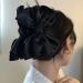 Wiwpar Large Chiffon Hair Bow Claw Clip - Black Ribbon Bow Barrette for Women & Girls - Buy Online on GoSupps.com