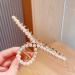 Threaded Gold Pearl Hair Claw for Thick Hair - Strong Hold Jaw Clips for Women - Fashion Hair Accessory Gift - Buy Online on GoSupps.com