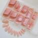 240pc Short Coffin Press on Nails - Nude Colored Ballerina False Nails | Glossy Artificial Fingernails with Adhesive Tabs - LoveOurHome - Buy Online on GoSupps.com