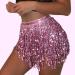 TWINKLEDE Boho Fringe Sequin Tassel Belly Dance Hip Scarf in D Pink - For Women and Girls - Buy Online on GoSupps.com