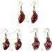 Feylie Heart Dangling Earrings | Gothic Punk Asymmetrical Ear Cuffs | Unique Heart Pendant Earrings for Halloween Party - Buy Online on GoSupps.com