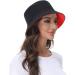 Women's Reversible Black-Red Bucket Hat for Summer | Outdoor Beach Cap - Buy Online on GoSupps.com