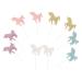 Artibetter 10pcs Unicorn Plugin Glitter Rainbow Cupcake Toppers Sequin Cupcake Toppers Cupcake Topper Sticks Dessert Letter Topper Dessert Picks Party Dessert Rabbit Head Cloth Baby Paper Cup